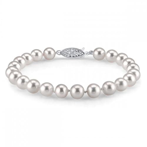 LORELEI JEWELS White Freshwater Pearl Bracelet with Sterling Silver Clasp - image 1