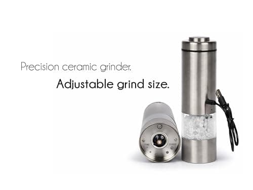 Latent Epicure USB-C Rechargeable Electric Salt and Pepper Grinder Set thumbnail 4