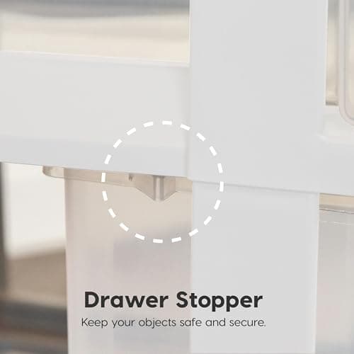 IRIS USA 3-Drawer Rolling Storage Cart, White/Clear thumbnail 5