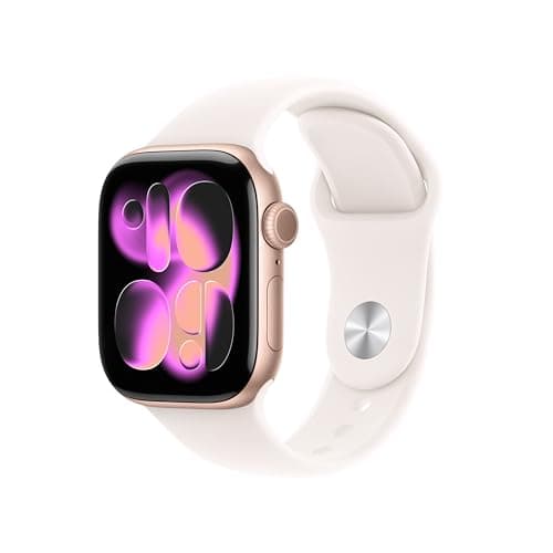 Apple Watch Series 11 [GPS 42mm] Smartwatch with Rose Gold Aluminum Case with Light Blush Sport Band