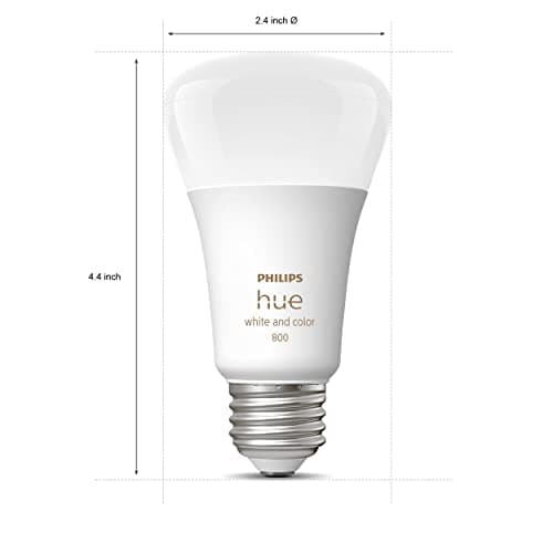 Philips Hue Smart White and Color Ambiance 60W A19 Light Bulb, 2-Pack thumbnail 2