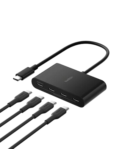 Belkin Connect 4-Port USB-C Hub - USB C Hub Multiport Adapter Dongle with 4 USB