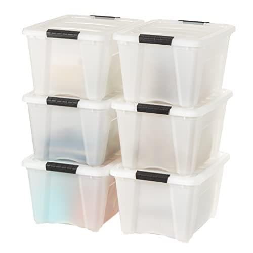 IRIS USA 32 Quart Stackable Storage Bins (6-Pack) - image 1