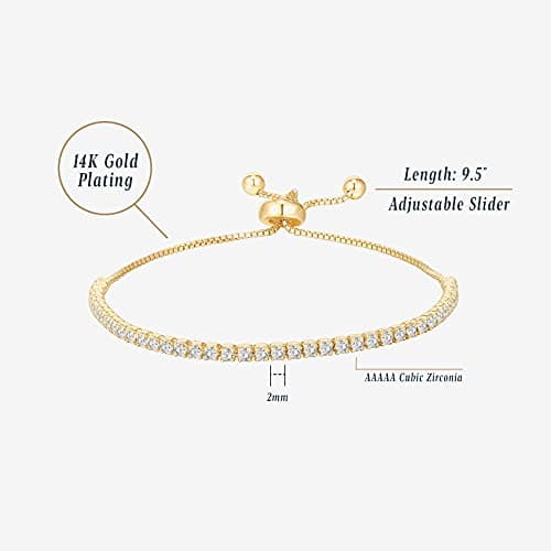 PAVOI 14K Gold Plated Cubic Zirconia Classic Tennis Bracelet thumbnail 3