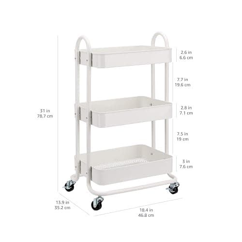 Amazon Basics 3-Tier Rolling Utility Cart thumbnail 5