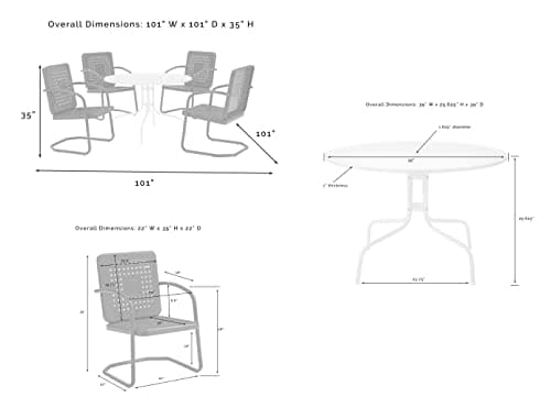 Crosley Furniture Kiawah 5-Piece Outdoor Café Set thumbnail 4