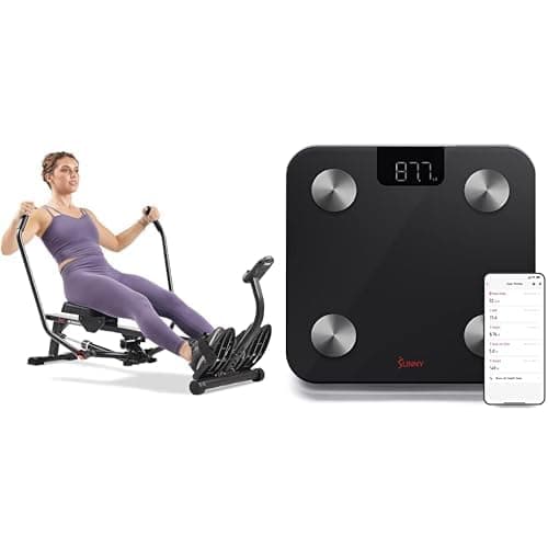 Sunny Health & Fitness SF-RW5639 Smart Compact Full Motion Rowing Machine