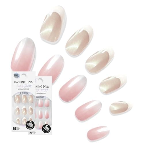 Dashing Diva Magic Press Nails - French Glaze Almond - image 1