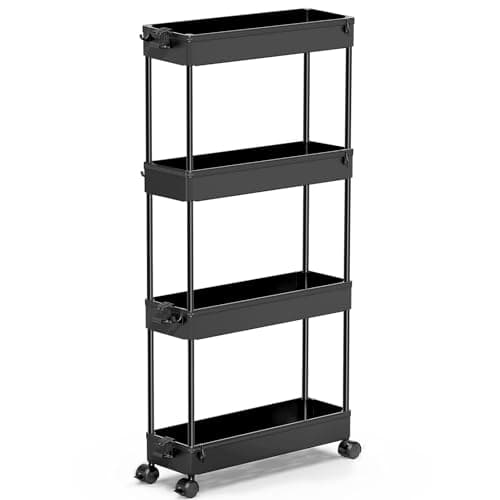 SPACEKEEPER Slim Rolling Storage Cart, 4 Tier Bathroom Cart Organizer - image 1