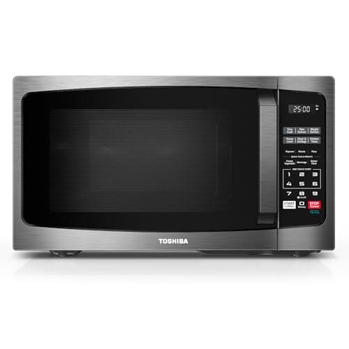 TOSHIBA Microwave Oven, 0.9 Cu.Ft, 900W, Black Stainless Steel - image 1