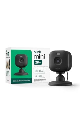 Blink Mini 2K+ (newest model) – Plug-in Home & Pet Indoor Security Camera with 2K video resolution