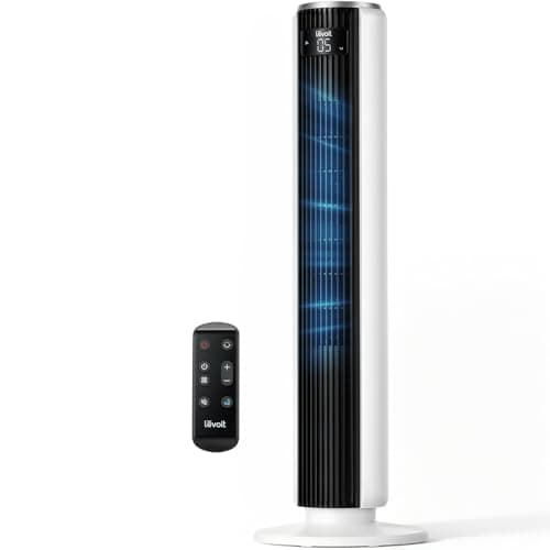 LEVOIT Tower Fan for Bedroom, 90° Oscillating Standing Fan with 28dB Quiet for Sleep