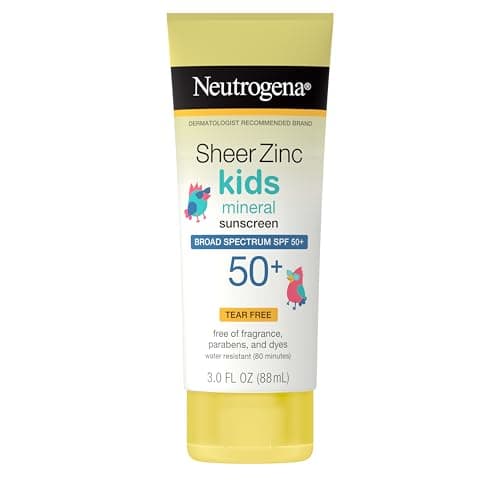 Neutrogena Sheer Zinc Oxide Kids Mineral Sunscreen Lotion SPF 50+, 3 Fl Oz - image 1