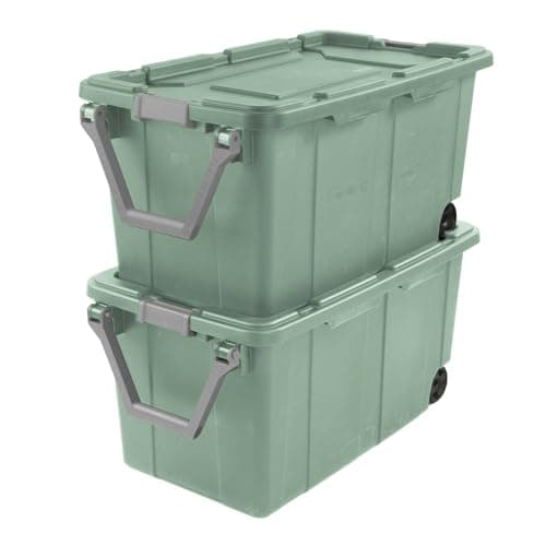 COKELARIA Extra Large Storage Bin, 40 Gallon Wheeled Plastic Storage Container with Handle