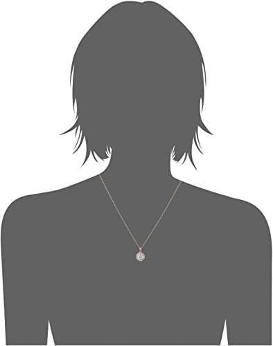 Amazon Collection Sterling Silver Round-Cut Cubic Zirconia Halo Pendant Necklace thumbnail 5