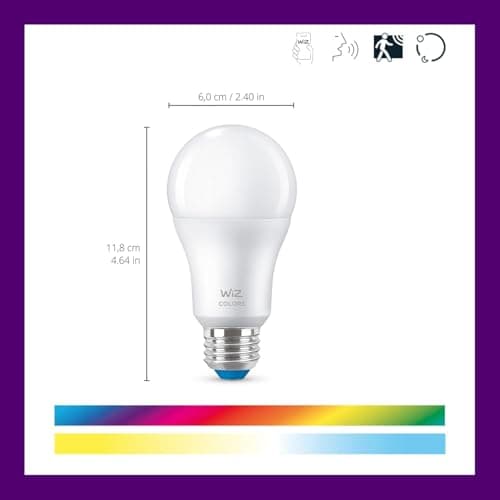 WiZ Connected Color A19 Smart Bulbs Matter Compatible (3-Pack) thumbnail 2