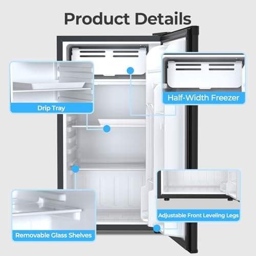 Antarctic Star 3.2 Cu.Ft Mini Fridge with Freezer thumbnail 5