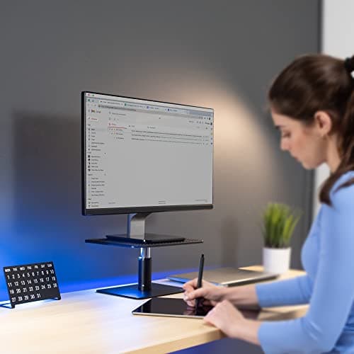 VIVO Universal Height Adjustable Ergonomic Computer Monitor and Laptop Riser Tabletop Desk Stand thumbnail 2