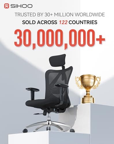 SIHOO M18 Ergonomic Office Chair, Adjustable Headrest & Lumbar Support thumbnail 3