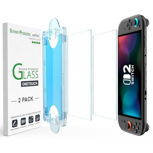 amFilm Auto-Alignment OneTouch for Nintendo Switch 2 Screen Protector [7.9''] 2025 Tempered Glass