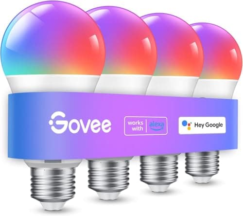 Govee Smart Light Bulbs RGBWW 16M Colors WiFi and Bluetooth A19 (4-Pack) - image 1