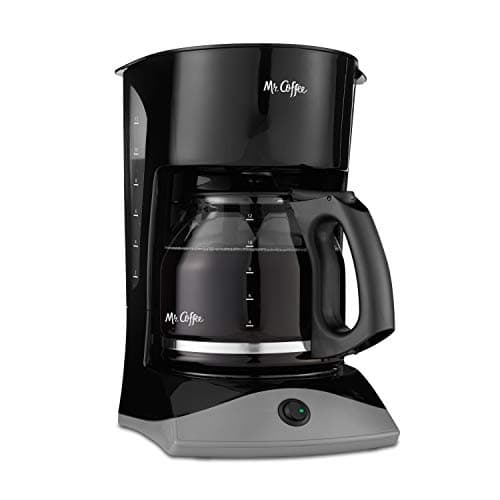Mr. Coffee Black Coffee Maker, 12 Cups, with Auto Pause and Glass Carafe