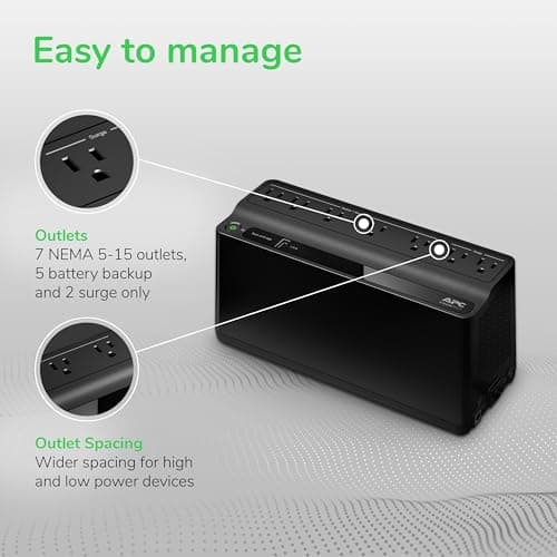 APC UPS 600VA/330W Battery Backup BE600M1 thumbnail 4
