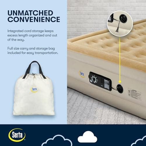 Serta Raised Queen Air Mattress with Never Flat Pump thumbnail 5