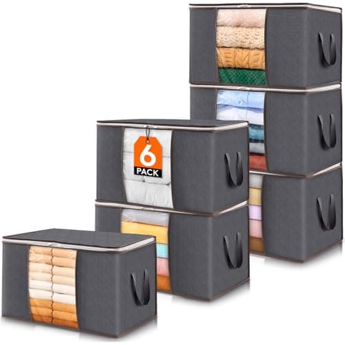 Lifewit 6 Pack Clothes Storage Bins with Lids