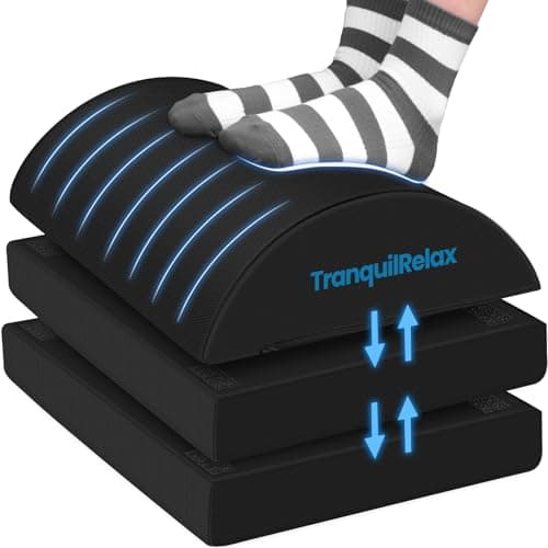 TranquilRelax Foot Rest Under Desk, 3-Height Adjustable Foot Stool