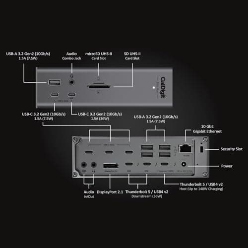 CalDigit TS5 Plus - Thunderbolt 5 Dock - 20 Port thumbnail 3