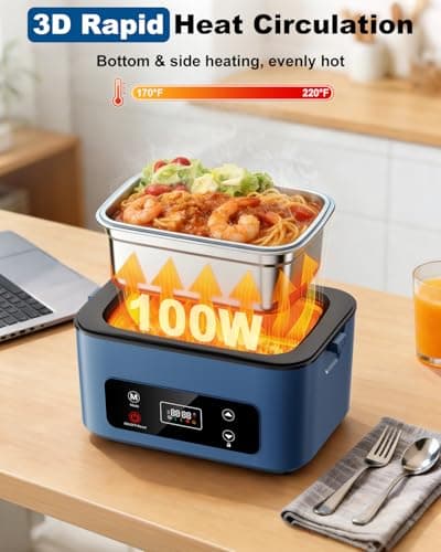 Moexili 2026 Upgraded Cordless Heated Lunch Box (24000mAh, 1.2L) thumbnail 2
