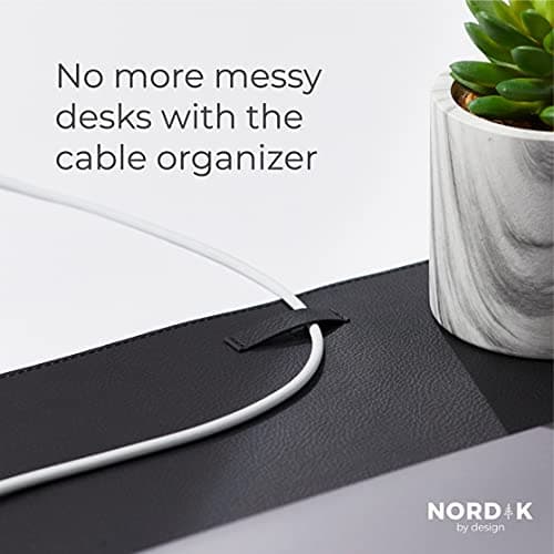 Nordik Leather Desk Mat Cable Organizer thumbnail 3