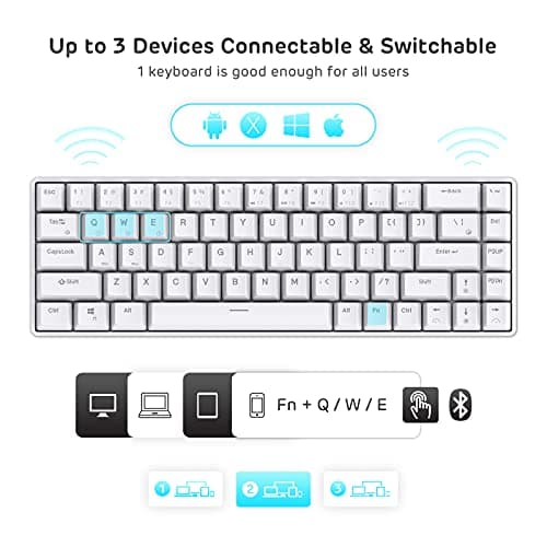 Royal Kludge RK68 Wireless Hot-Swappable Mechanical Keyboard (Brown Switch) thumbnail 3