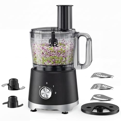 OLIXIS Food Processor 10.5 Cups, 600W Powerful Food processors with 5 Blades