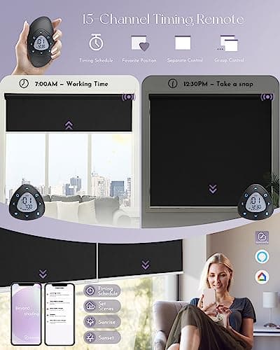 Graywind Motorized Roller Shade — 100% Blackout Rechargeable Smart Blinds thumbnail 4