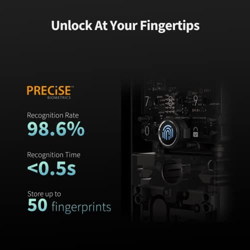 Aqara Smart Lock U100, Fingerprint Keyless Entry Door Lock with Apple Home Key, Touchscreen Keypad, Bluetooth Electronic Deadbolt thumbnail 2