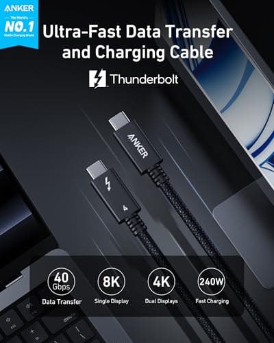 Anker USB4 Thunderbolt 4 Cable (2.3ft) thumbnail 2
