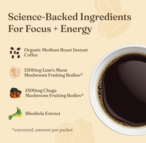 Four Sigmatic Instant Mushroom Coffee with Lion's Mane (10 Packets) thumbnail 4