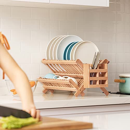 Royal Craft Wood Bamboo 2-Tier Dish Drying Rack thumbnail 5