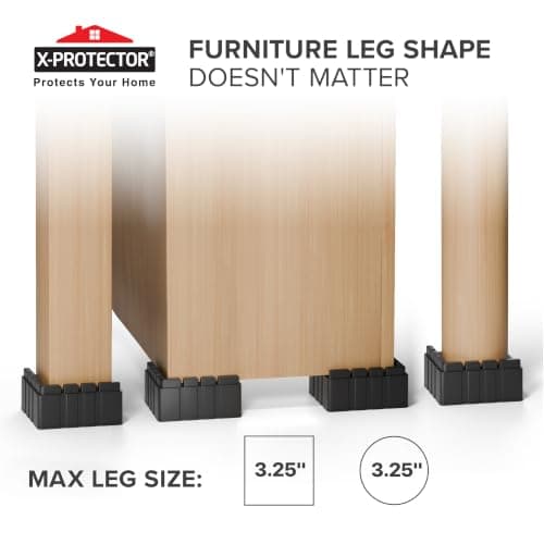 X-Protector Bed Risers - 8 PCS Set, Adjustable Height 1.5 thumbnail 3