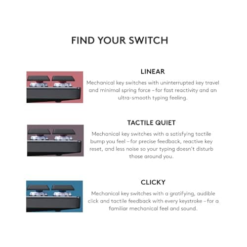 Logitech MX Mechanical Wireless Keyboard (Tactile Quiet) thumbnail 3