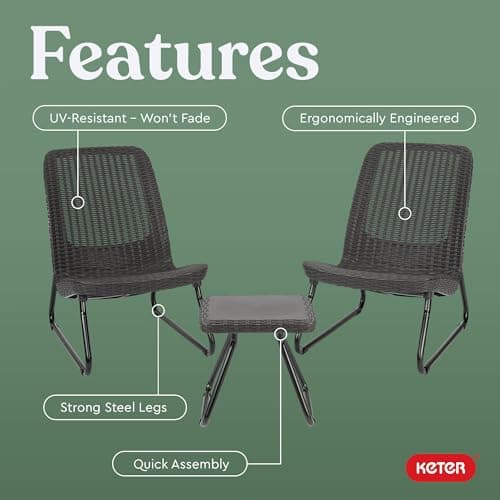 Keter Rio 3-Piece All Weather Outdoor Patio Furniture Set thumbnail 5