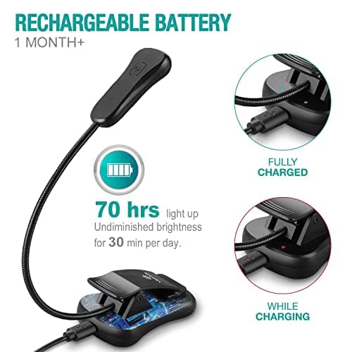 LuminoLite Rechargeable Amber Book Light Eye Care thumbnail 5
