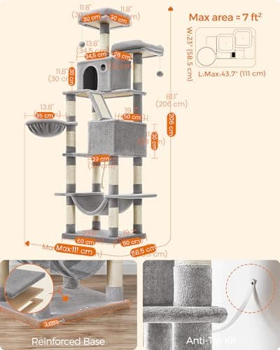 FEANDREA 68.1-Inch Multi-Level Cat Tower thumbnail 5