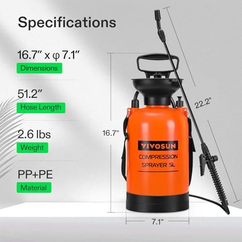 VIVOSUN 1.5 Gallon Pump Pressure Sprayer thumbnail 2