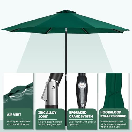 Tempera 9 Ft Outdoor Market Patio Umbrella thumbnail 4