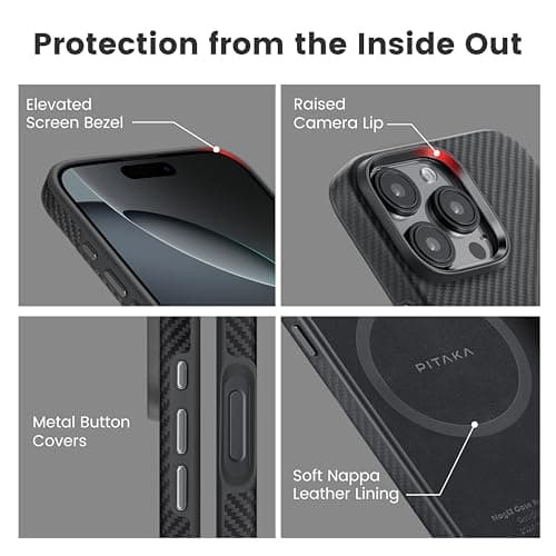 Pitaka MagEZ Case 5 Aramid Fiber Case for iPhone 16 Pro thumbnail 4