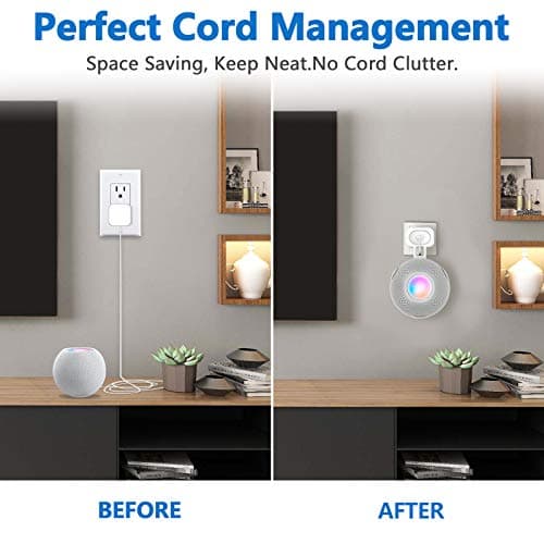 CUHIOY Outlet Wall Mount Holder for HomePod mini Speaker, White thumbnail 2