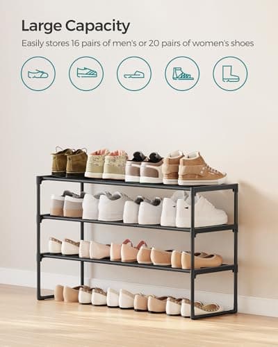 SONGMICS 3-Tier Stackable Shoe Organizer thumbnail 5